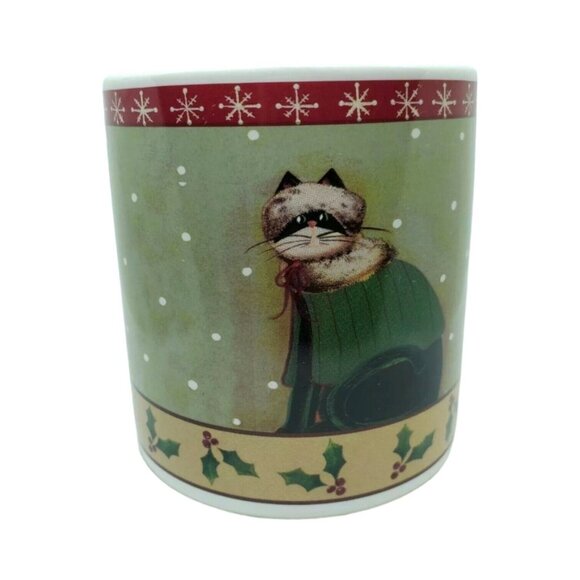 The Sakura Table by Oneida Fiddlestix Holiday Cats 4 PC Mug set Kittens in Coats - Picture 5 of 11